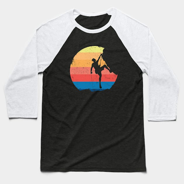 Free Climbing Mountaineering Climbers Baseball T-Shirt by Foxxy Merch